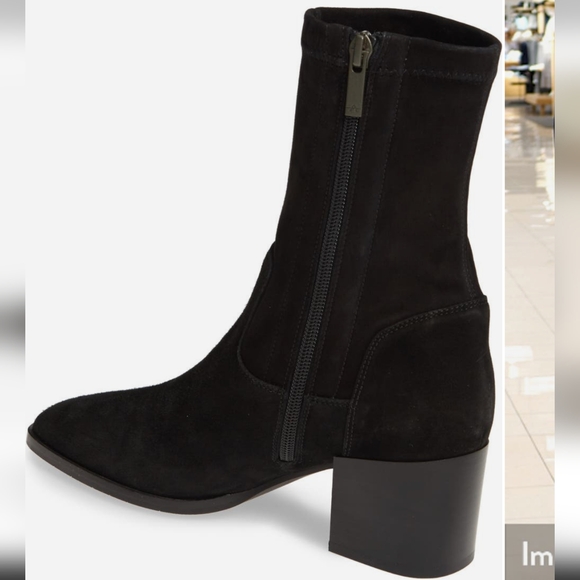 Aquatalia Tilly Weatherproof Bootie, black suede, size 9 - Picture 2 of 16